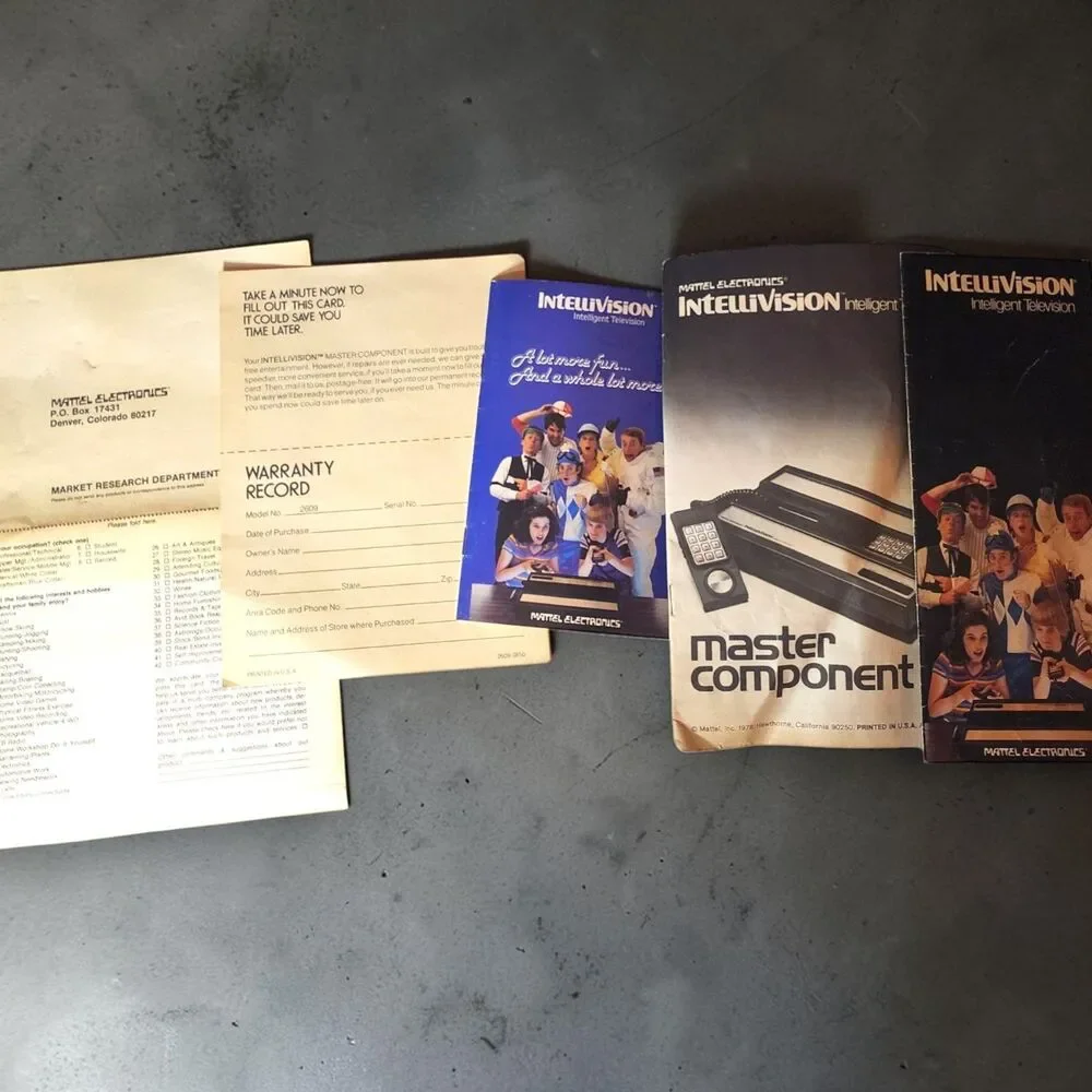 Vintage 1979 Mattel Intellivision 2609 Console Matching Box Games Manuals Untest